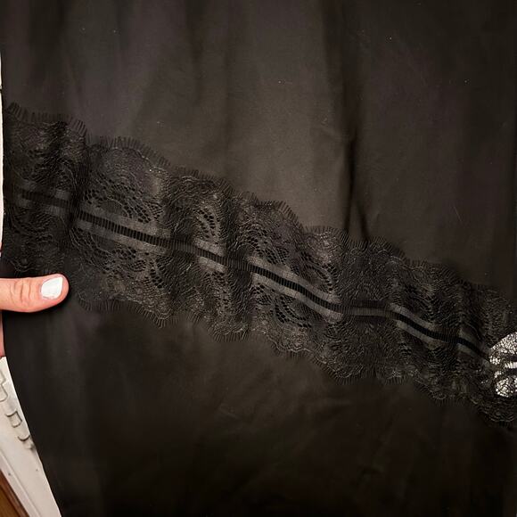 House of Harlow 1960 Satin Lace Asymmetrical Slip Dress Goth Romantic Cocktail - Picture 8 of 9